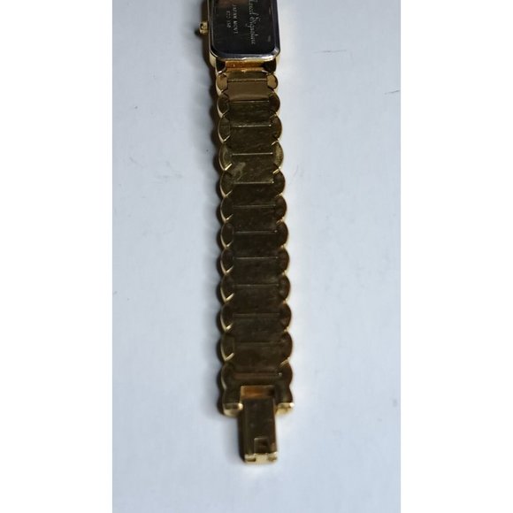 Marcel Drucker Signature Watch Women Gold Tone Rectangle - Picture 12 of 14